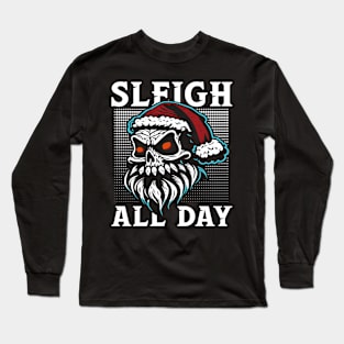 Santa Skull Sleigh All Day Long Sleeve T-Shirt